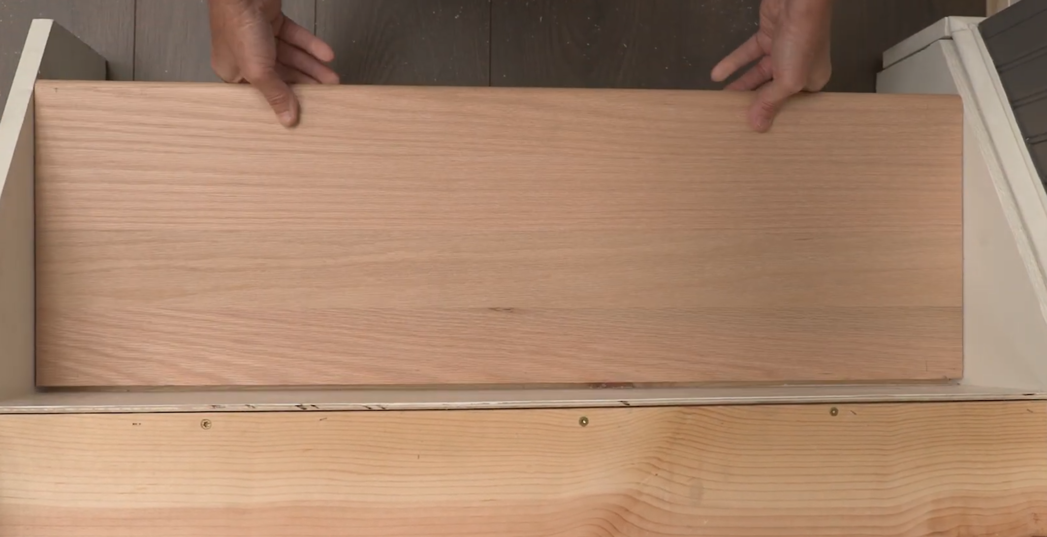 installing stair tread onto stairs